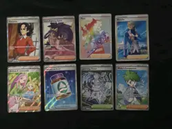 Pokemon Full Art Trainers Lot Of 8 Cards Near Mint (1 Rainbow Piers) - Image 1