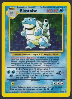 Pokemon Blastoise 2/102 Holo Base Set - Image 1