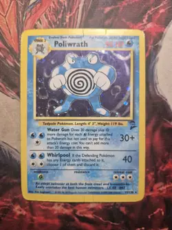 Pokemon Poliwrath 15/130 Base Set 2 Holo Rare HP - Image 1