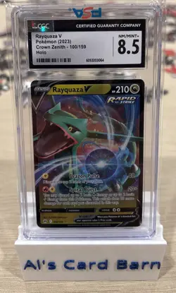 2023 Rayquaza V Pokemon Crown Zenith 100/159 Holo CGC 8.5 NM/Mint + - Image 1