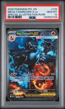 Pokemon 2025 Mega Charizard X EX 125 Phantasmal Flames SIR GEM MINT PSA 10 - Image 1