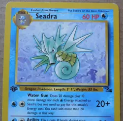 Seadra 42/62 1st Edition Uncommon Non-Holo Fossil Set Pokemon Card LP - Image 2