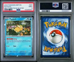 2025 Pokemon MEP Psyduck PSA 9 Black Star Promo ME Mega 7 007 * SWIRL * - Image 2