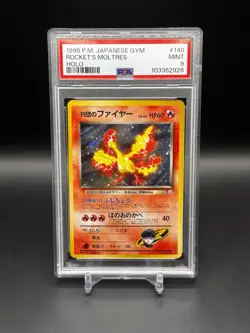PSA 9 Mint Rocket's Moltres #146 Holofoil Pokemon 1998 Japanese Gym - SWIRL💎🔥 - Image 1