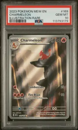 PSA 10 2023 POKEMON MEW EN-151 #169 CHARMELEON ILLUSTRATION RARE - Image 1