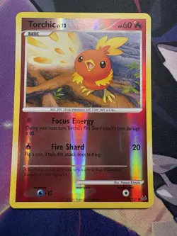 Pokemon Platinum Base Set 99/127 Reverse Holo Torchic Lv 12 LP - Image 1