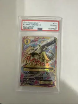 2016 POKEMON XY EVOLUTIONS #102 FULL ART/M BLASTOISE EX PSA 10 - Image 1
