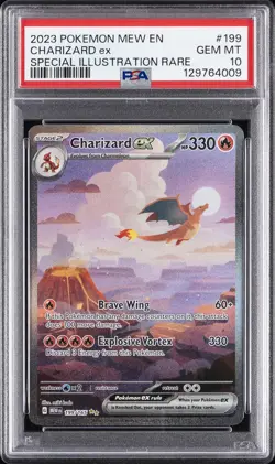 2023 POKEMON MEW EN-151 SPECIAL ILLUSTRATION RARE #199 CHARIZARD EX PSA 10 - Image 1