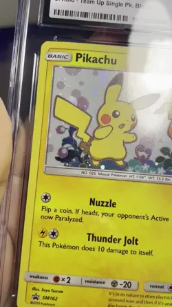 Pokemon TCG Team Up PROMO Pikachu #SM162 GRADED CGC 8 - Image 2