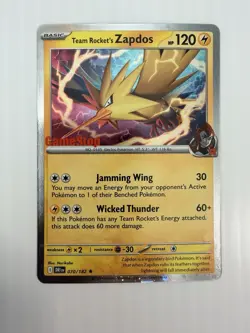 Pokemon TCG - Team Rocket's Zapdos 070/182 Gamestop Exclusive Promo NM - Image 1