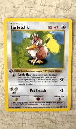 Farfetch’d 27/102 1st Edition Base Set WOTC Vintage Pokemon 1999 - Image 1