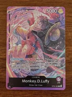 Monkey.D.Luffy OP05-060 ONE PIECE Tcg Card Game NM PURPLE Leader - Image 1