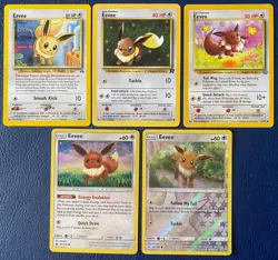 Eevee 5-card LOT Vintage WOTC, Modern, Holo, Reverse Holo Promo - LP-NM - Image 1