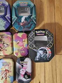 Pokemon Tin Lot of 15 Assorted Sizes EMPTY Metal Tin Card Storage - Image 4