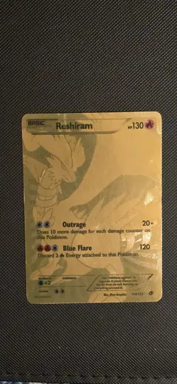 Pokemon TCG Reshiram Full Art Secret Rare Holo Card 114/113 Legendary Treasures - Image 1