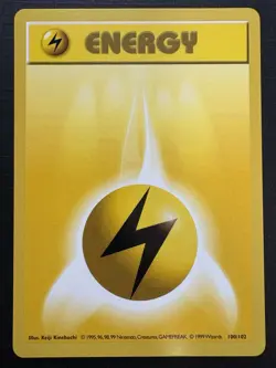 Vintage Pokemon Card: 1999 Lightning Energy 100/102-SHADOWLESS: Base Set - Image 1
