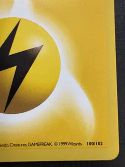 Vintage Pokemon Card: 1999 Lightning Energy 100/102-SHADOWLESS: Base Set - Image 3