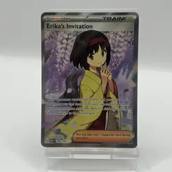 Pokemon Card Erika's Invitation 196/165 Scarlet 151 Rare Full Art Trainer NM - Image 1