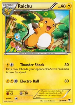 Raichu 28/111 - Pokemon XY Furious Fists Card - Image 1