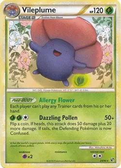 Pokemon Card HeartGold SoulSilver Undaunted 24/90 Card - Vileplume - Image 1