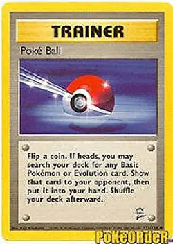 Pokemon BASE SET 2 Card 121/130 Trainer PokeBall - Image 1