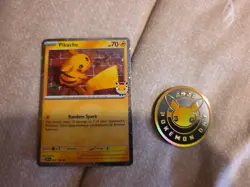 Swirl Pikachu 51/162 2026 Pokemon Day 30th Anniversary Promo Card TCG w/coin - Image 1