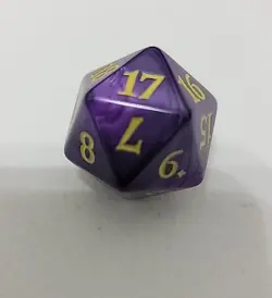 Throne Of Eldraine Purple gold Oversized Spindown Die MTG counter life dice - Image 2