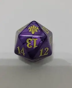 Throne Of Eldraine Purple gold Oversized Spindown Die MTG counter life dice - Image 3
