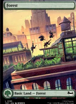 Teenage Mutant Ninja Turtles MTG Forest #L 0195 - Image 1