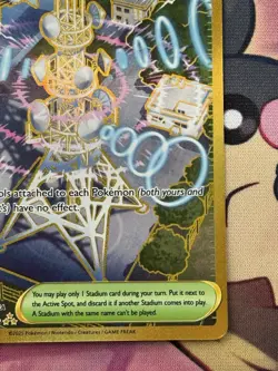 Pokemon Jamming Tower Hyper Rare Gold Trainer Full Art 243/182 Destined Rivals - Image 4