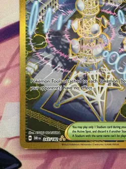 Pokemon Jamming Tower Hyper Rare Gold Trainer Full Art 243/182 Destined Rivals - Image 5