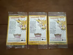Pokemon Legendary Birds Articuno Moltres Zapdos 2000 Movie Promos Sealed WOTC - Image 1