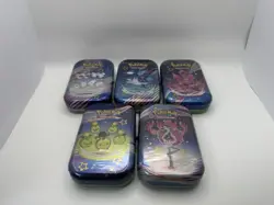 SEALED! Paldean Fates X5 Mini Tins (One of Each Artwork) Pokemon TCG Brand New - Image 1
