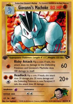 Lightly Played Giovanni's Machoke - 42/132 - Uncommon - 1st Edition Pokemon Gym - Image 1