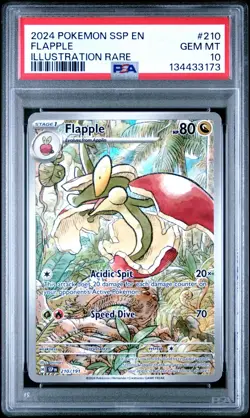 2024 POKEMON SSP EN-SURGING SPARKS ILLUSTRATION RARE #210 FLAPPLE PSA 10 - Image 1