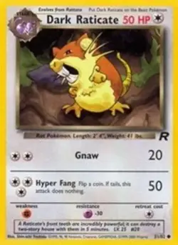 2x Dark Raticate (#51/82) - Unlimited OS - Team Rocket LP Pokemon - Image 1