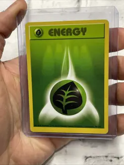 Pokemon Grass Energy Common Base Set (Shadowless) 99/102 MP+ Vintage Pokemon TCG - Image 1