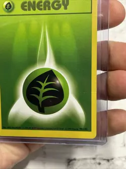 Pokemon Grass Energy Common Base Set (Shadowless) 99/102 MP+ Vintage Pokemon TCG - Image 2