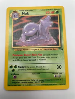 Muk - 28/62 - Pokemon Fossil Unlimited HP Heavily Played - Image 1