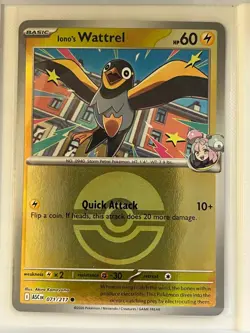 Iono's Wattrel 071/217 Poke Ball Reverse Holo Ascended Heroes Pokemon Near Mint - Image 1