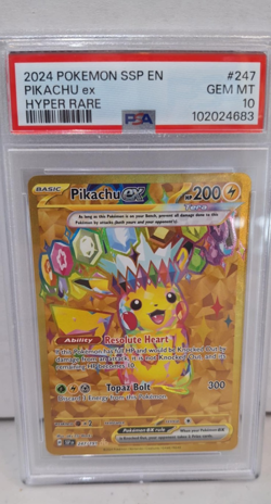 Pokemon - Pikachu ex -Hyper Rare Full Art #247/191 - Surging Sparks - PSA 10 - Image 1