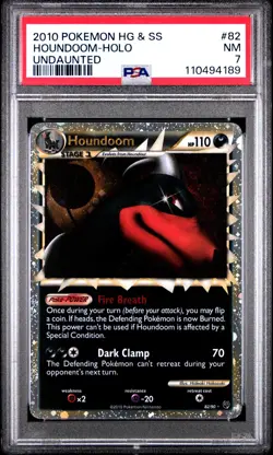 POKEMON UNDAUNTED HOUNDOOM PRIME #82 ULTRA RARE PSA 7 NM #110494189 - Image 1