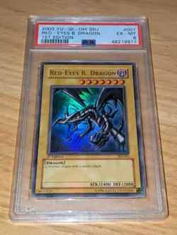 Red-Eyes B. Dragon - PSA 6 - Ultra Rare 1st Edition SDJ-001 - YuGiOh - Image 1
