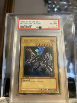 Yu-Gi-Oh Red Eyes Black Dragon 1st Edition Sdj-001 Psa 8 - Image 1