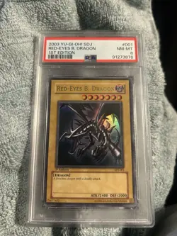 Yu-Gi-Oh Red Eyes Black Dragon 1st Edition Sdj-001 Psa 8 - Image 2