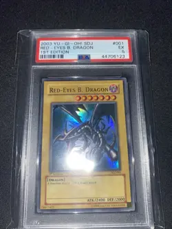 Red Eyes Black Dragon SDJ 1st edition holo 2003 yugioh psa5 - Image 1