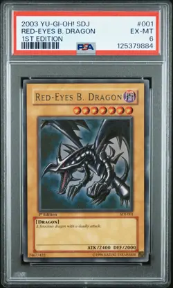 2003 Yu-Gi-Oh! Red-Eyes B. Dragon SDJ-001 1st Edition PSA 6 - Image 1