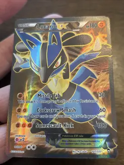 Pokemon TCG Lucario EX Holo Full Art Ultra Rare Card Furious Fists 107/111 Foil - Image 2