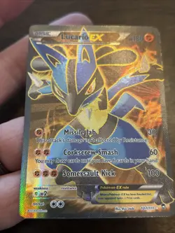 Pokemon TCG Lucario EX Holo Full Art Ultra Rare Card Furious Fists 107/111 Foil - Image 3