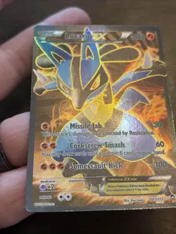 Pokemon TCG Lucario EX Holo Full Art Ultra Rare Card Furious Fists 107/111 Foil - Image 4
